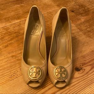 Tori Burch Peep Toe Wedge